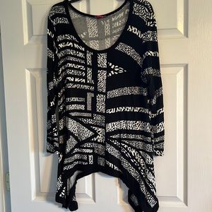 Black and white animal print top
